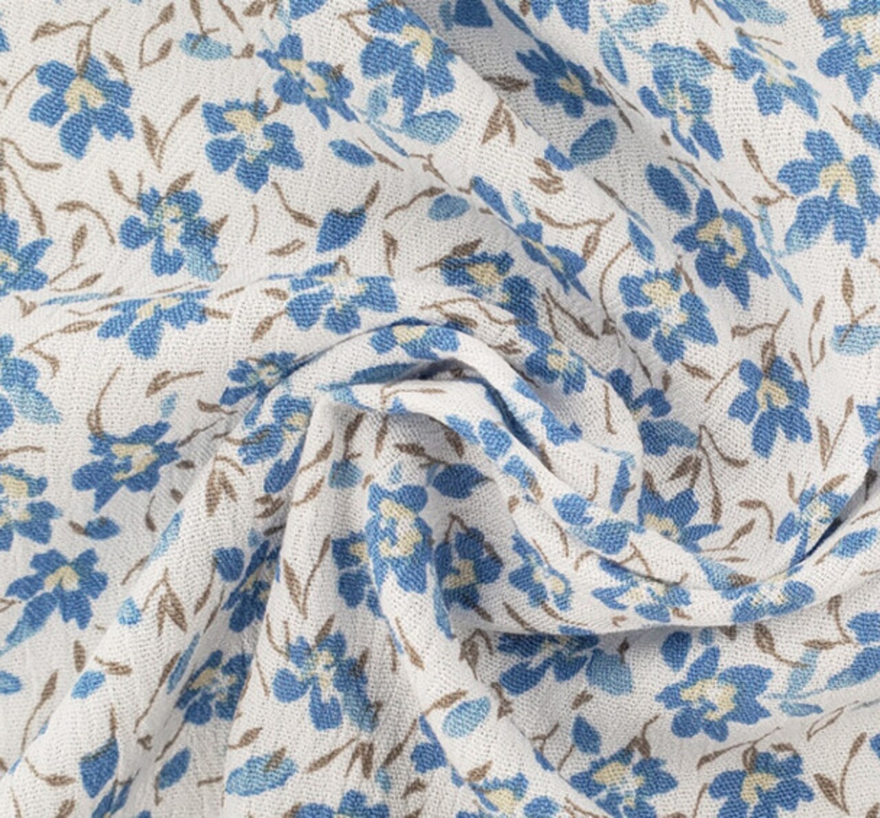 1 Yard Ultramarine Rayon Crinkle Apparel Fabric Flowing Dress Blouse Material, 50/52" Width